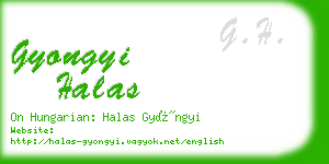 gyongyi halas business card